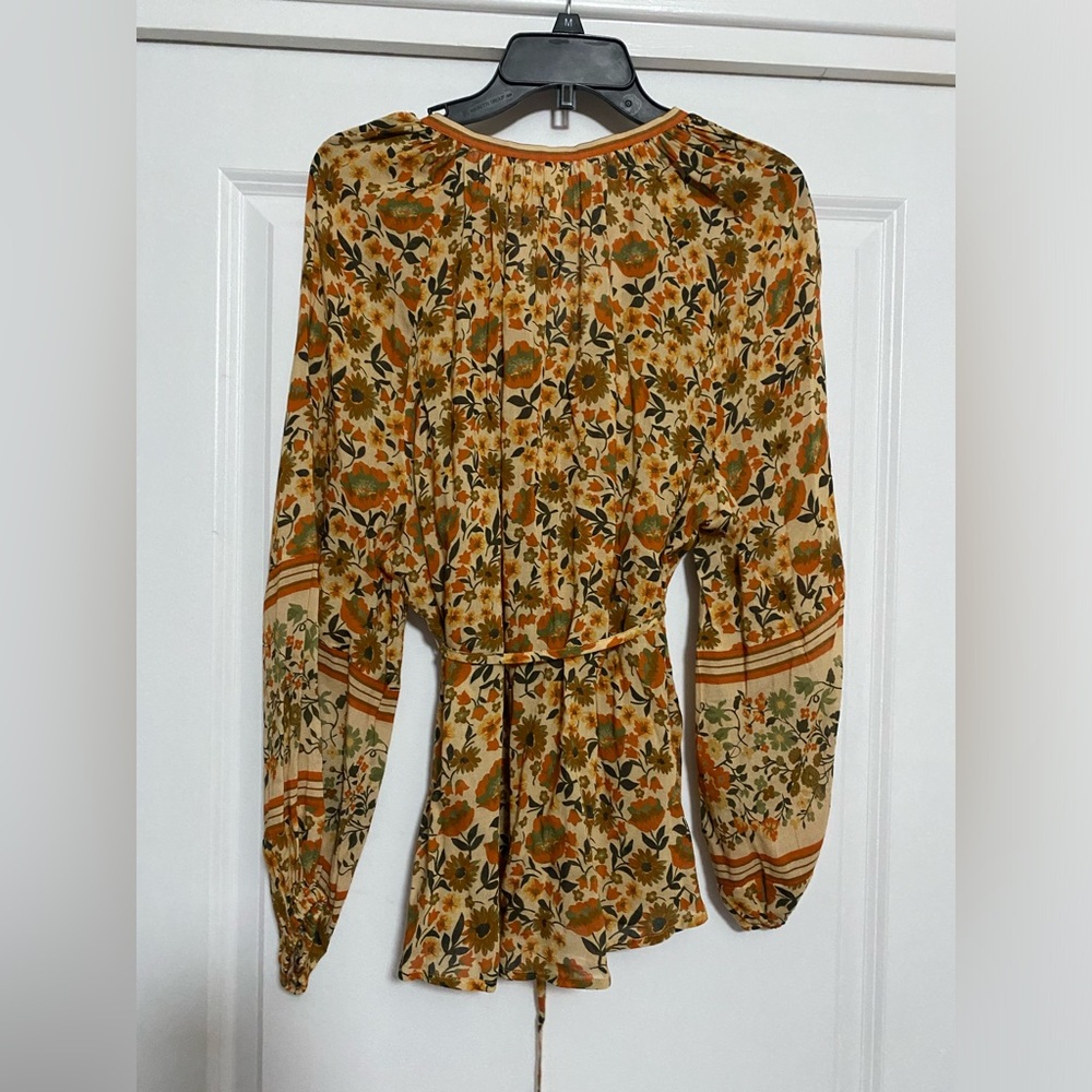 Spell IMPALA LILY TIE BLOUSE in Gold - Picture 4 of 7